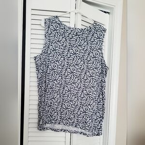 Chico's Blue and White Boxy Tank Top